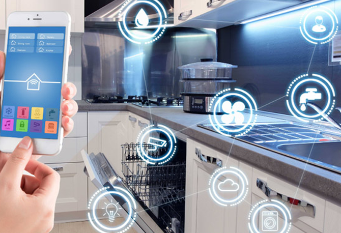 Smart home appliances & mobile phones, laptops